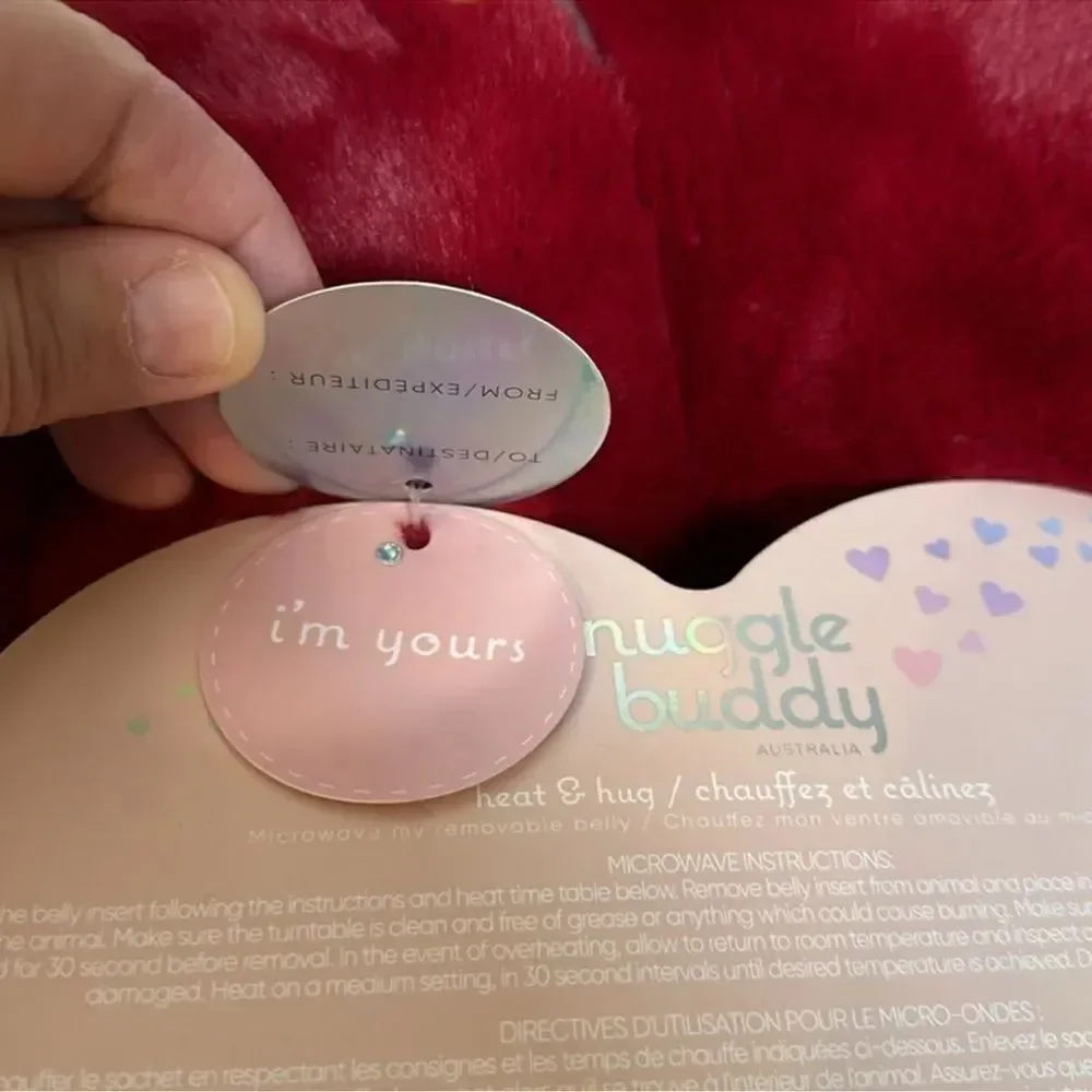 Snuggle Buddies Warm Me I’m Yours Dark Red Heart Removable Heatable Belly